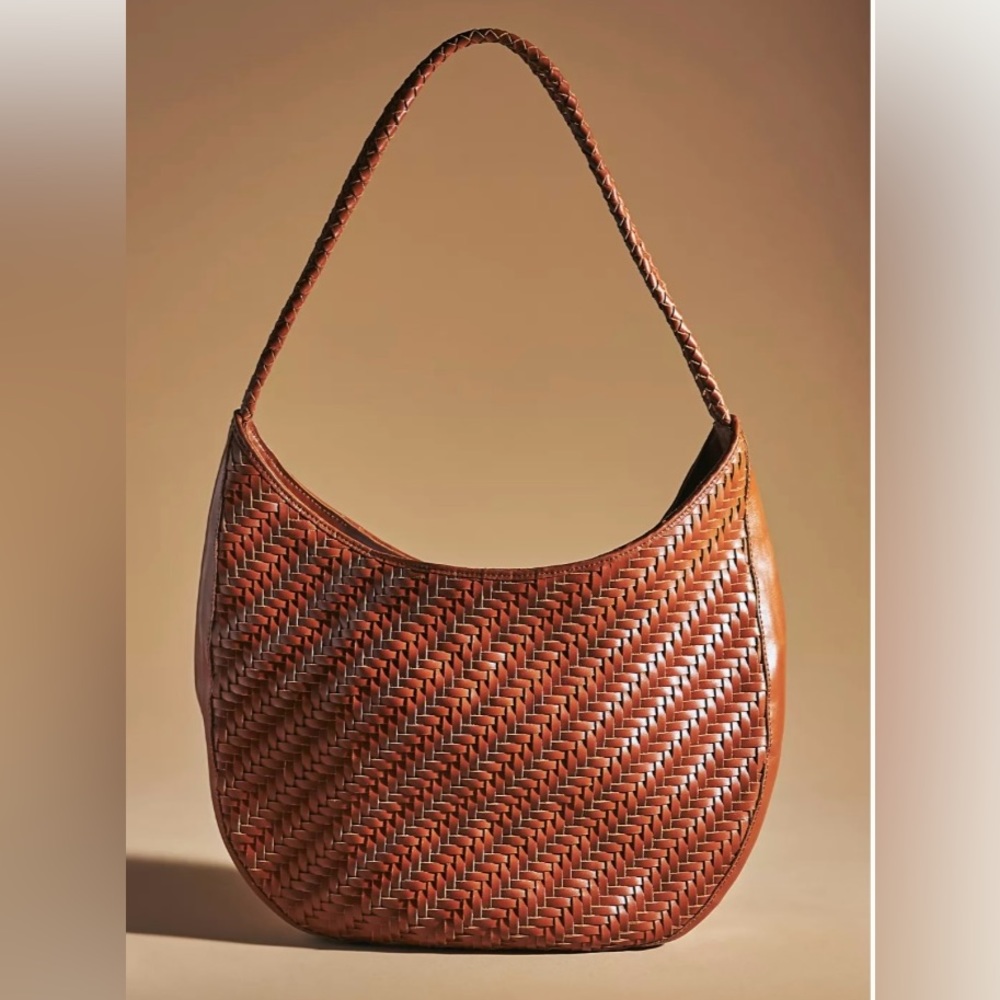 Anthropologie Brown Woven Shoulder Bag